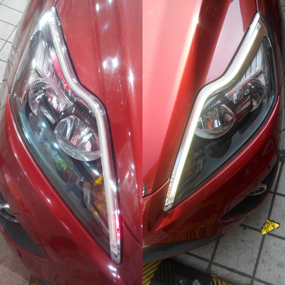 1 комплект для Ford Focus 2 MK2 2009 2010 2011 светодиодный автомобильный головной светильник для украшения бровей желтый указатель поворота DRL Светодиодный дневной ходовой светильник