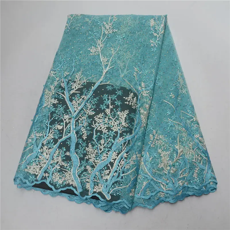 African Lace Fabric 2018 High Quality Material French With Stones and bead For Nigerian Wedding Dress -J5 | Дом и сад