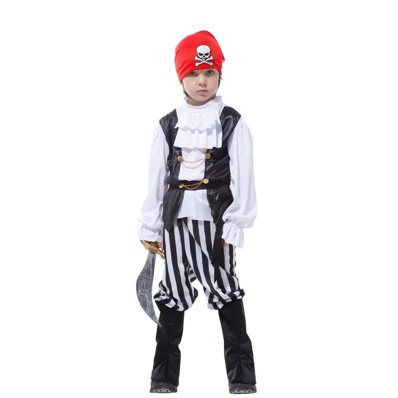 Boys Pirate Caribbean Captain Hook Halloween Purim Party Carnival Cosplay Dress Up | Тематическая одежда и униформа