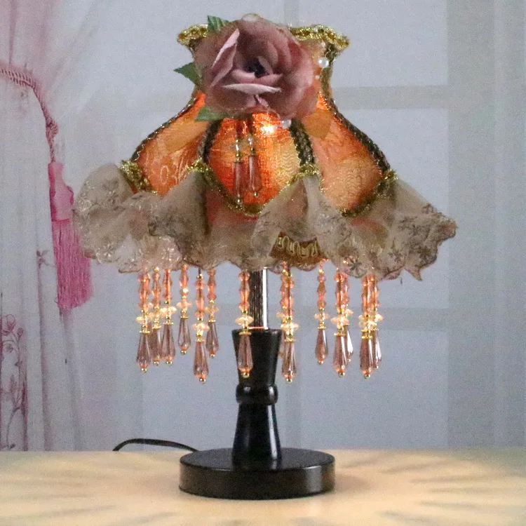 Горячая почта мешок ткань кружева лампы ночной винтаж антикварные декоративные