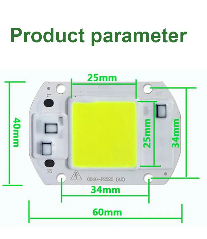 10 шт. Комаров Репеллент COB Чип 20 Вт 30 Вт 50 Вт 540nm-565nm AC220V DIY для прожектора для сада двора дома и птицеводства