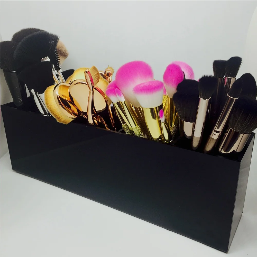

YAGELI Acrylic Makeup Brushes Organizer Box Container Acrylic Storage Box Clear Cosmetic Organizer 5 Slot