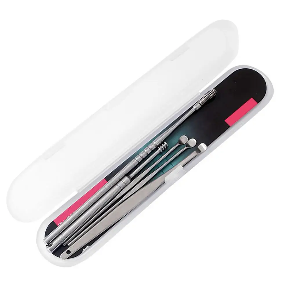 5 шт. ушной воск для удаления кюретки Очиститель здоровья палочка лечение чистящий набор из нержавеющей стали портативные спиральные инструменты