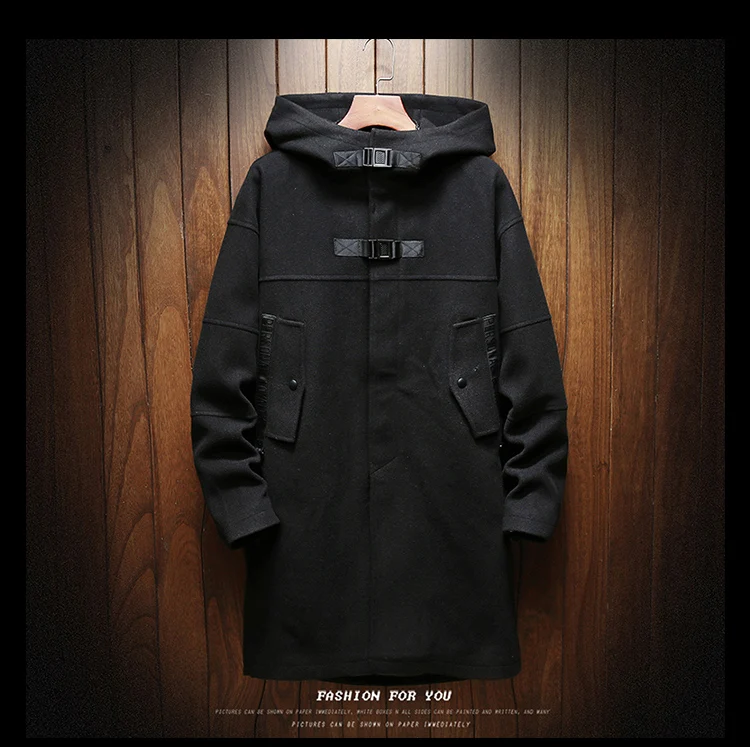 autumn and winter New style Men's fashion casual Long style trench coat Men's Cotton hooded jackets men size M-5XL