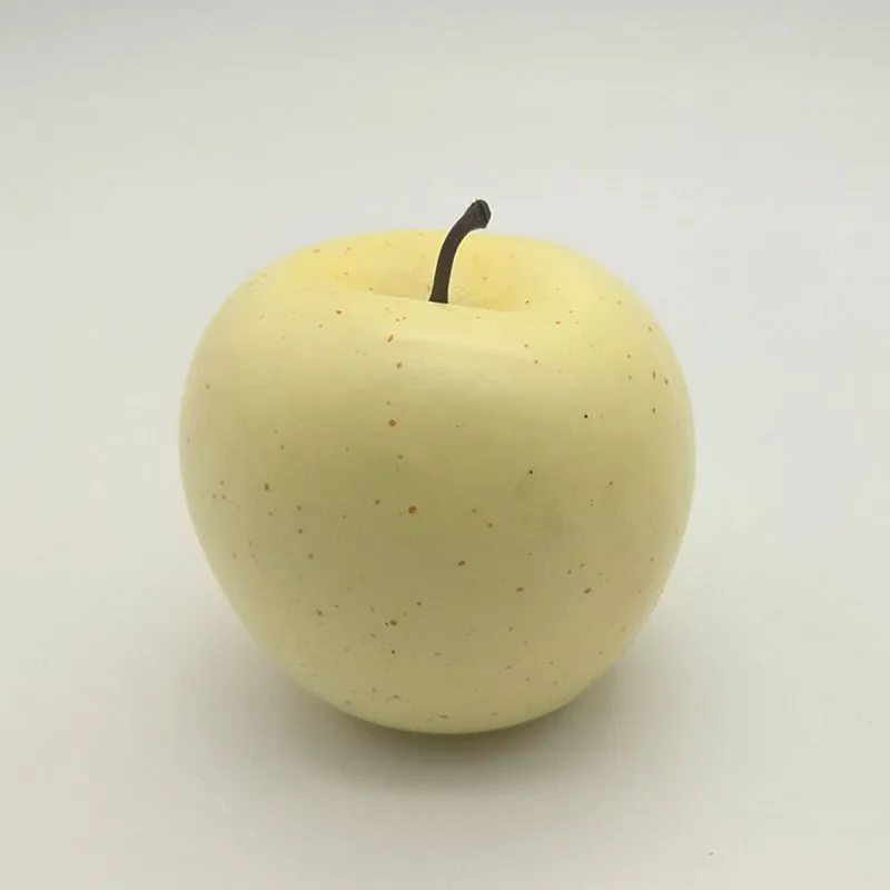 Yellow apple Пластиковый пенный реалистичный имитация, модный реквизит для свадебной вечеринки, 1 шт., Хит, искусственный ребенок, образование, поддельные фрукты, овощи - Цвет: Yellow apple