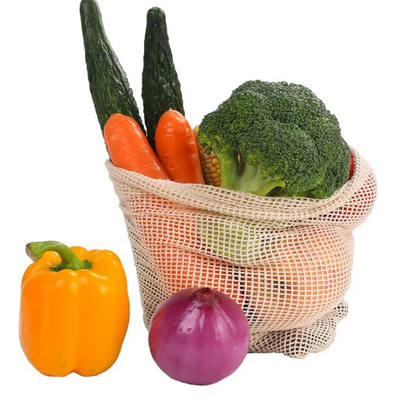 Многоразовые сетчатые продуктовые сумки для покупок экологически чистые ручные