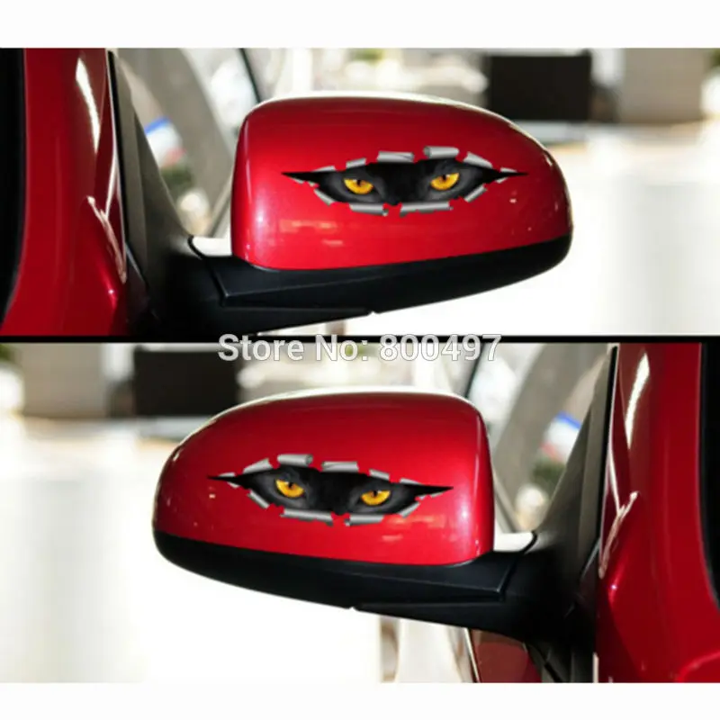 2 x новейший Креативный дизайн автомобиля с изображением котов для глаз наклейка