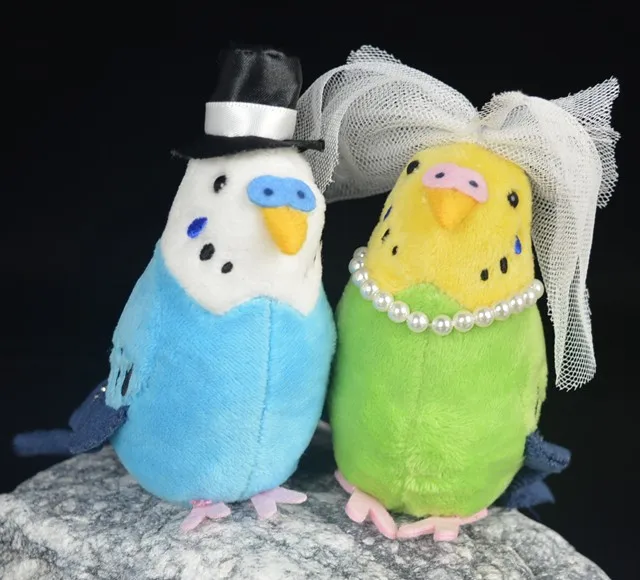 couple Мини-Попугайчик, птица, животное, мягкая плюшевая игрушка, кукла-попугай для детей, подарок на день рождения для девочек - Цвет: couple