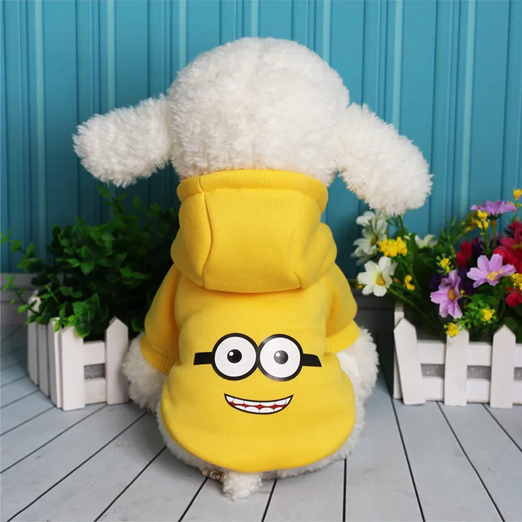Маленькая собака кошка одежда Миньоны мультфильм мило Толстовка Pet Новый костюм