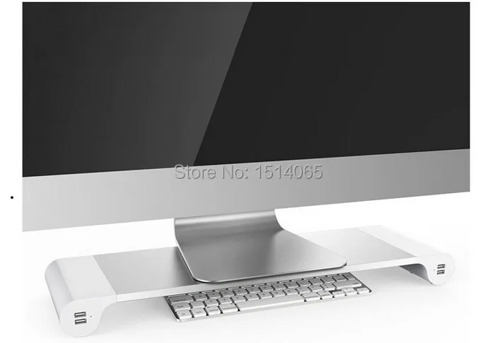 Высококачественная Белая Алюминиевая Подставка для монитора с 4 USB портами Для iMac