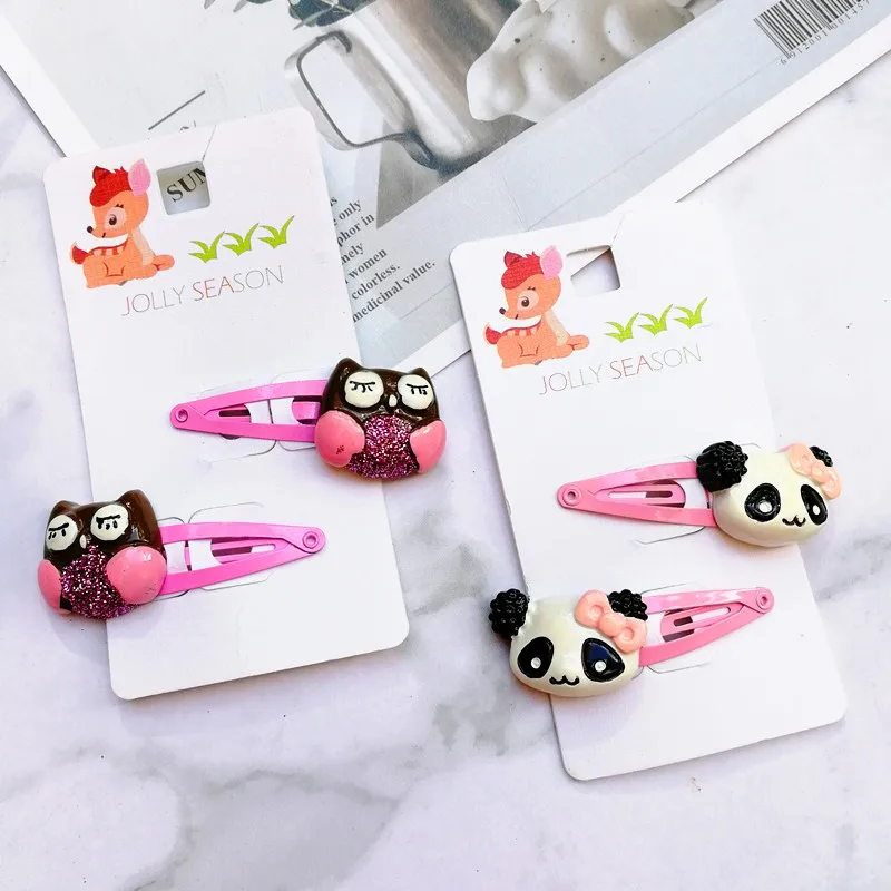 2 шт./компл. Симпатичные детские заколки животные ракушки улыбающееся лицо