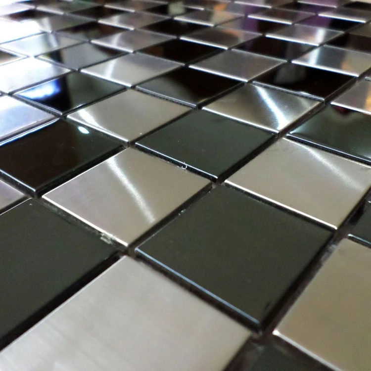 30 мм квадратный Серебряный смешанный черный шахматная доска нержавеющая сталь