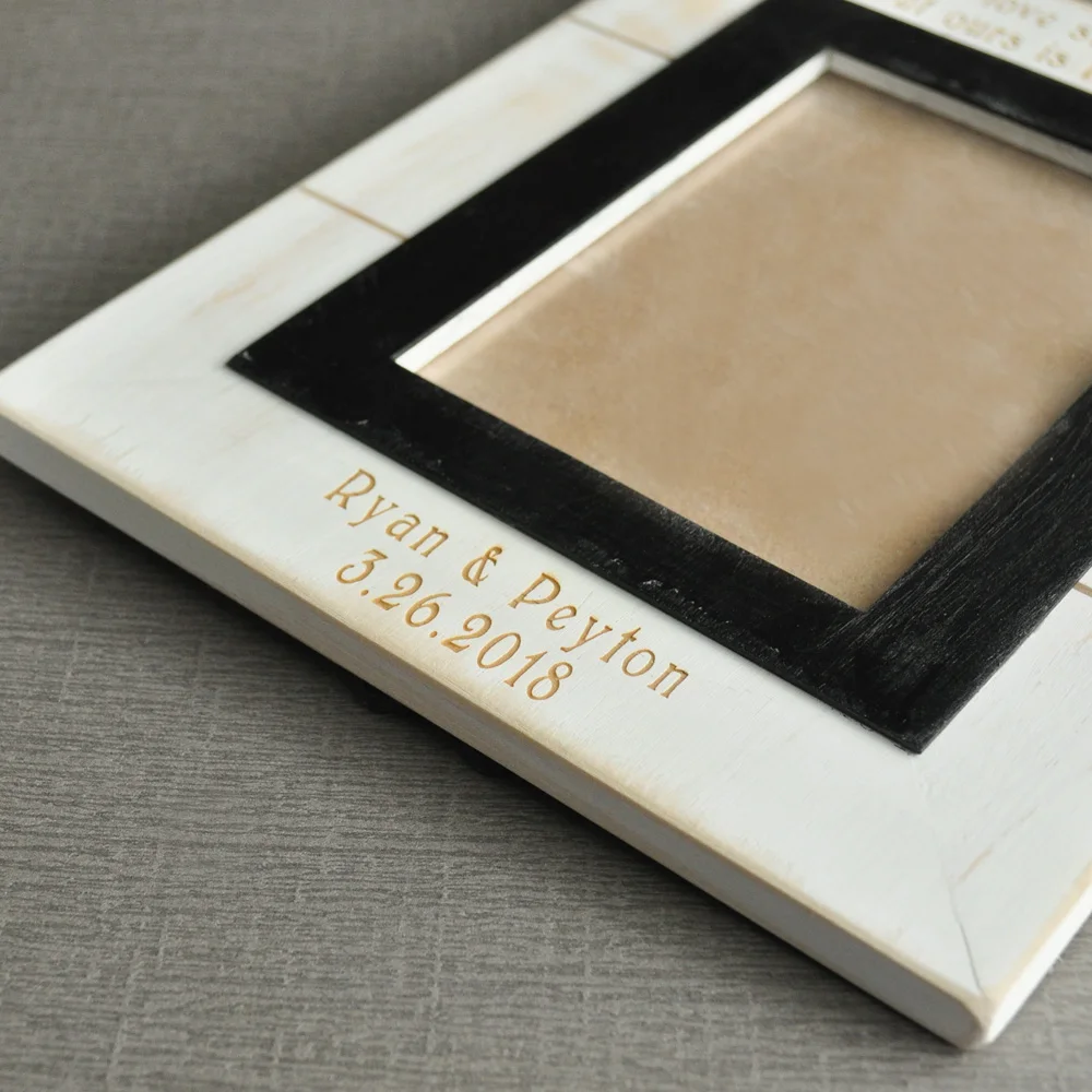 Винтаж свадебное фото рамка сделанная под заказ деревянная свадьба пара