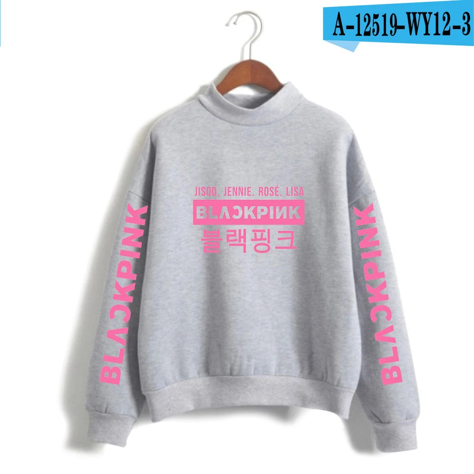 gray Хип-хоп Черный Розовый harajuku водолазка толстовки Kpop Женская одежда оверсайз Bangtan Одежда для мальчиков новое поступление - Цвет: gray