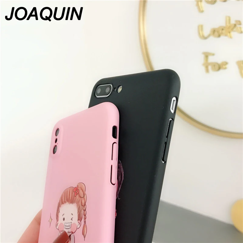 Милый мультяшный чехол для телефона iPhone X 8 Plus матовый ПК 7 6 6S Забавный жесткий на