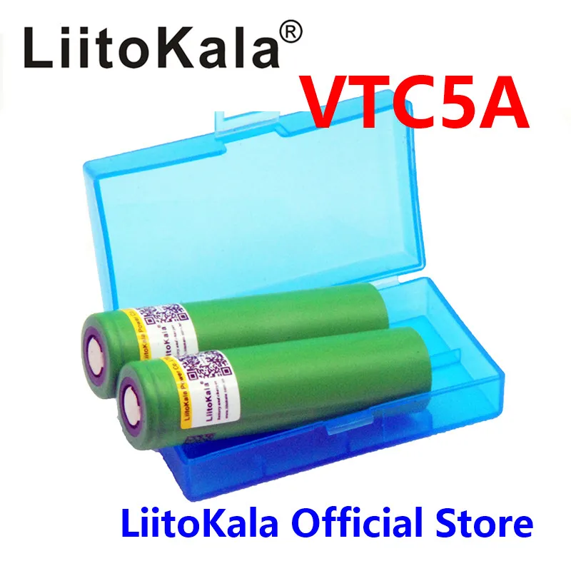 2 шт LiitoKala 18650 35a vtc5a Подлинная 3,6 V US18650 2600mAh непрерывная 40A электронная сигарета vap+ 18650 Коробка