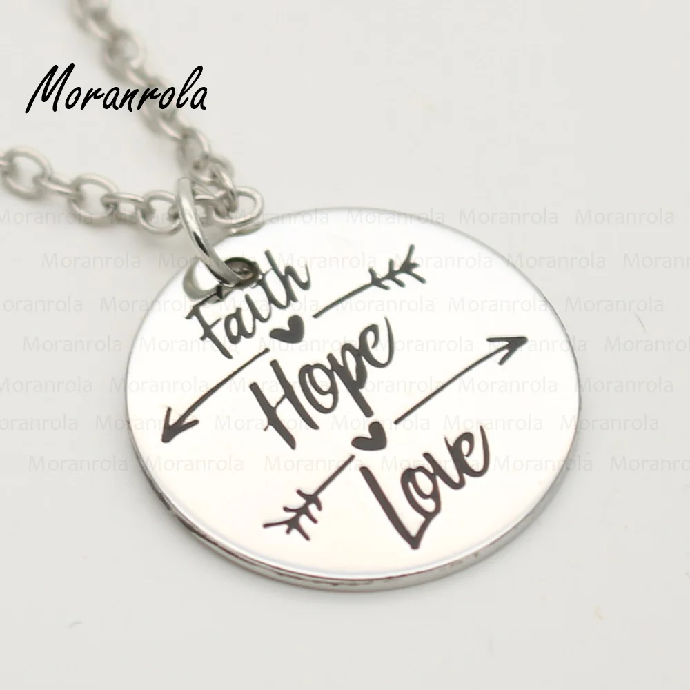 Новое поступление &quotFaith Hope Love&quot ювелирные изделия медное ожерелье и брелок