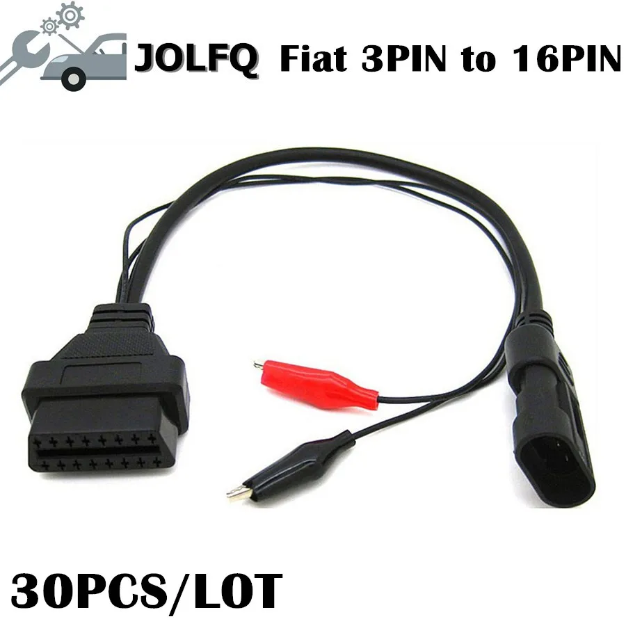 Бесплатная доставка DHL 30 шт./лот OBD2 кабель для Fiat 3 Pin Alfa Lancia to 16 OBDII OBD 2 II