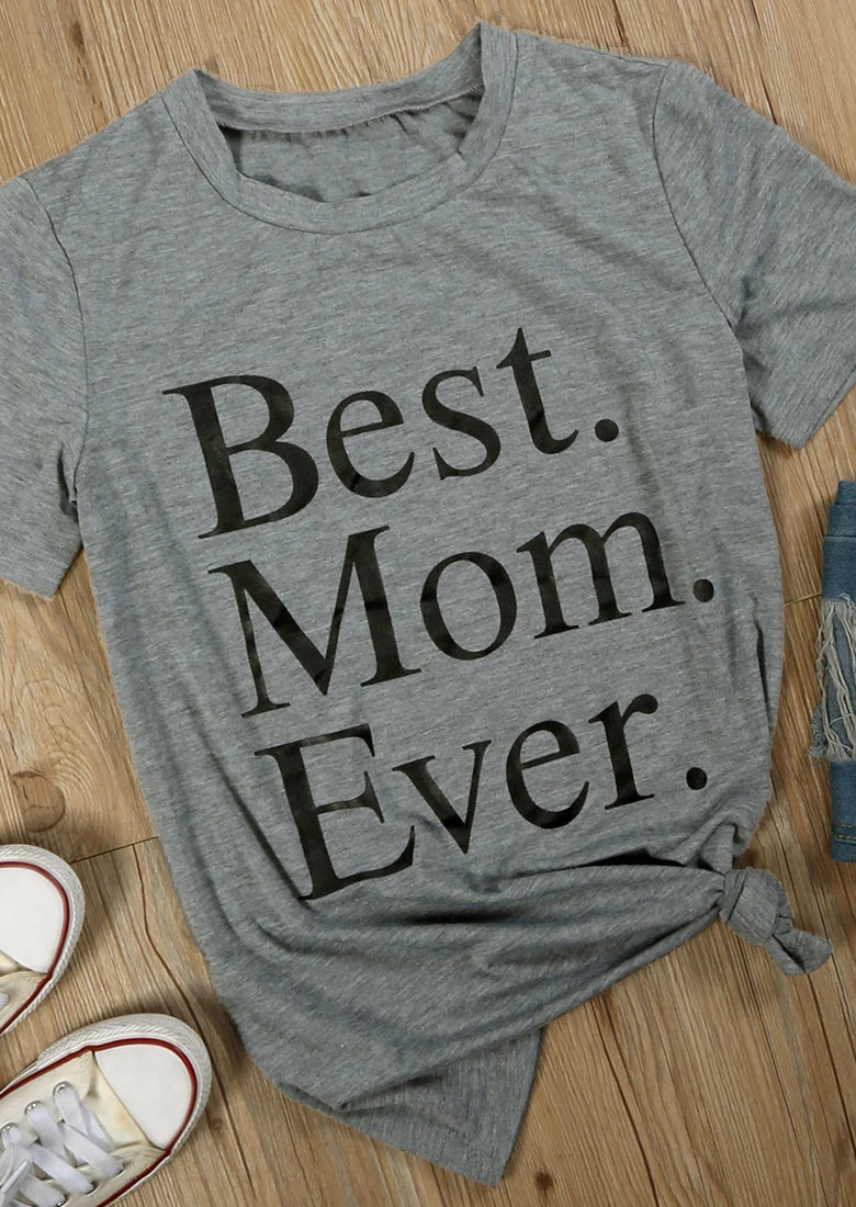 Женская футболка с забавным графическим принтом Best Mom Ever Летняя Повседневная
