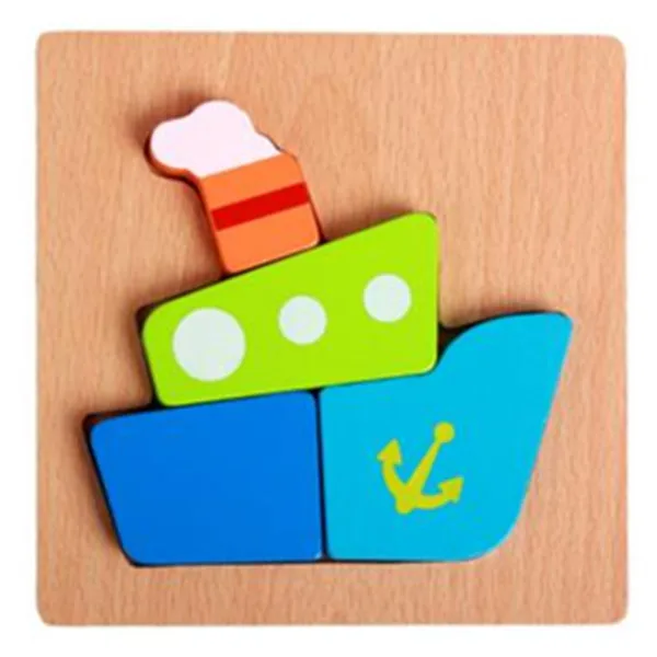 Монтессори игрушки развивающие деревянные игрушки для детей Раннее Обучение 3D мультфильм животных деревянные материалы головоломки Интеллект головоломки - Цвет: 20