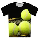 Летняя Новинка 2022, модные детские футболки Joyonly с 3D рисунком тенниса, футболки для мальчиков и девочек, крутая одежда, Забавные топы