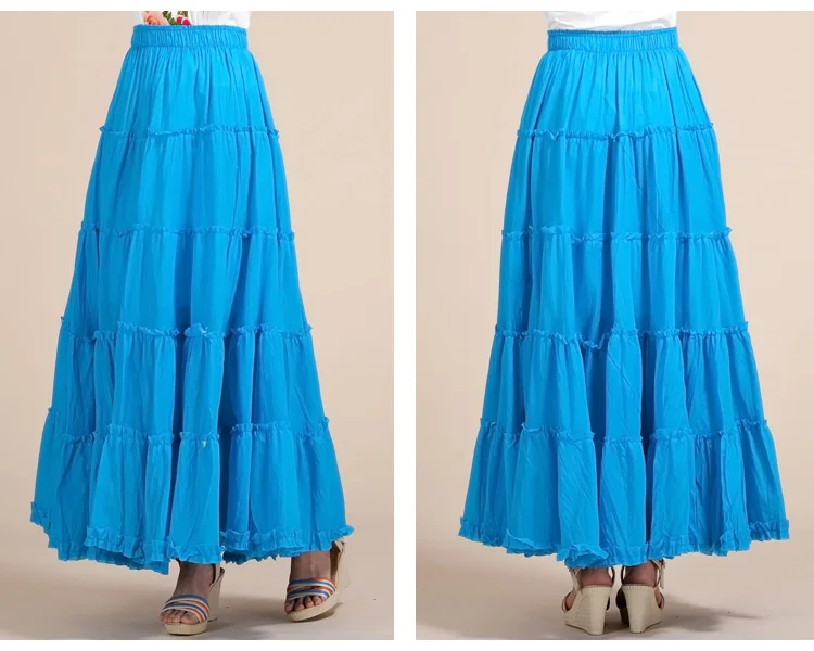 2019 сандалии Богемия женские длинные пляжные юбки размера плюс летнее платье со