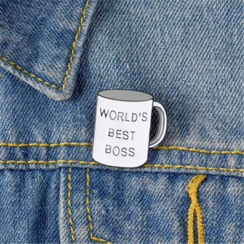 WKOUD Лучший в мире босс кружка брошь офис кофе чашка Эмаль Булавка ежедневные
