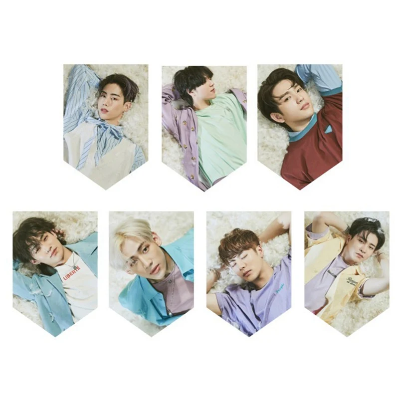 01 Подвесной флаг Got7 фото плакат Kpop Bangtan мальчик персональный бумажный флаг плакат фотография картина домашний декор Diy - Цвет: 01