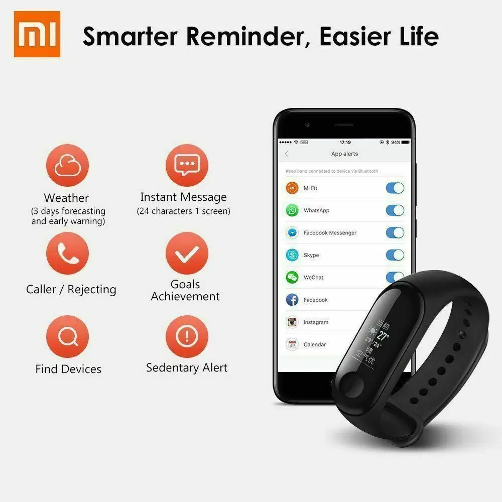 Оригинальный Xiaomi mi группа 3 умный Браслет фитнес трекер часы Band браслет