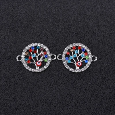Rhodium Red Eye Juya DIY Золото/Серебро компоненты ювелирных изделий Эмаль сглаза шарм Разъемы Аксессуары для ручной работы греческий глаз ювелирных изделий - Цвет: Rhodium Red Eye