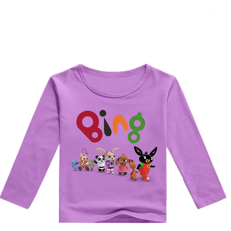 color 8 DLF 2-16Years новые GB Bing Bung футболка детская модная Милая футболка с кроликом для девочек-подростков Топы с длинными рукавами Футболка для мальчиков с мультяшным принтом - Цвет: color 8