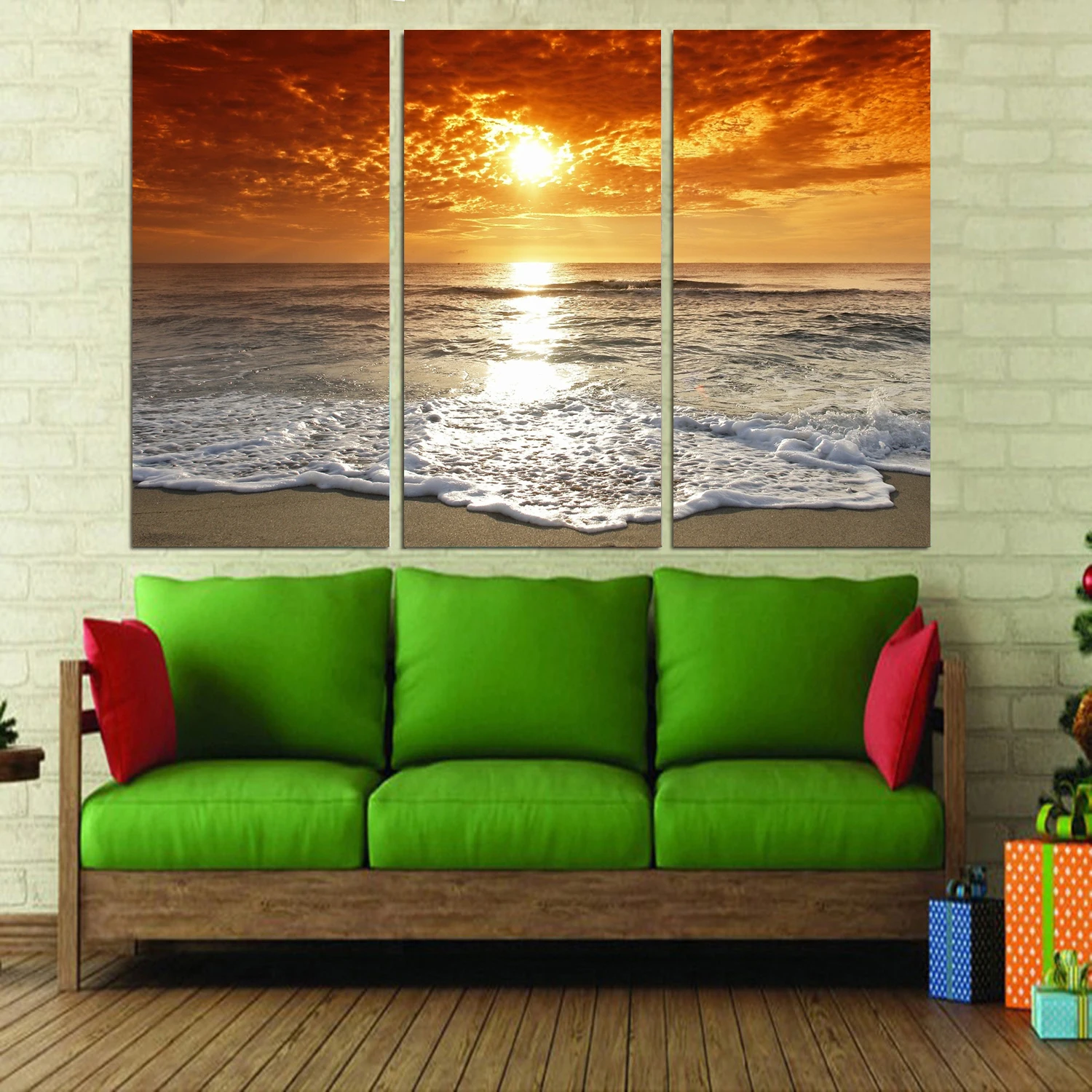 

Drop shipping 3 Panel printed painting Seascape painting Wall Art Picture Home Decoration Living Room Modern painting LS402