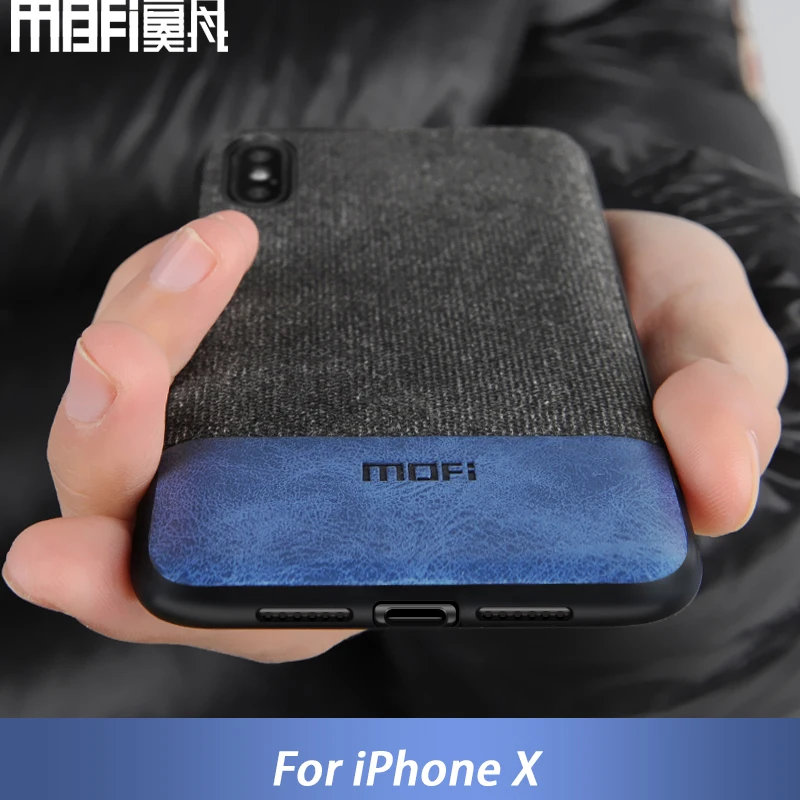 Тканевый чехол MOFi для iphone X с силиконовым краем противоударный мужской бизнес