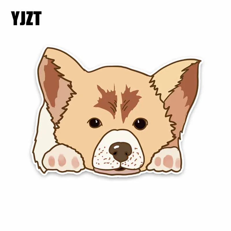 

YJZT 15.5CM*11.5CM Cartoon Animal Dog PVC Decal Car Window Sticker 5-1846