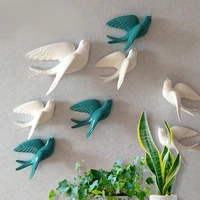 resin 3d swallow birds figurine wall stickers home decor accessories for living room home decoration stickers wall decoration