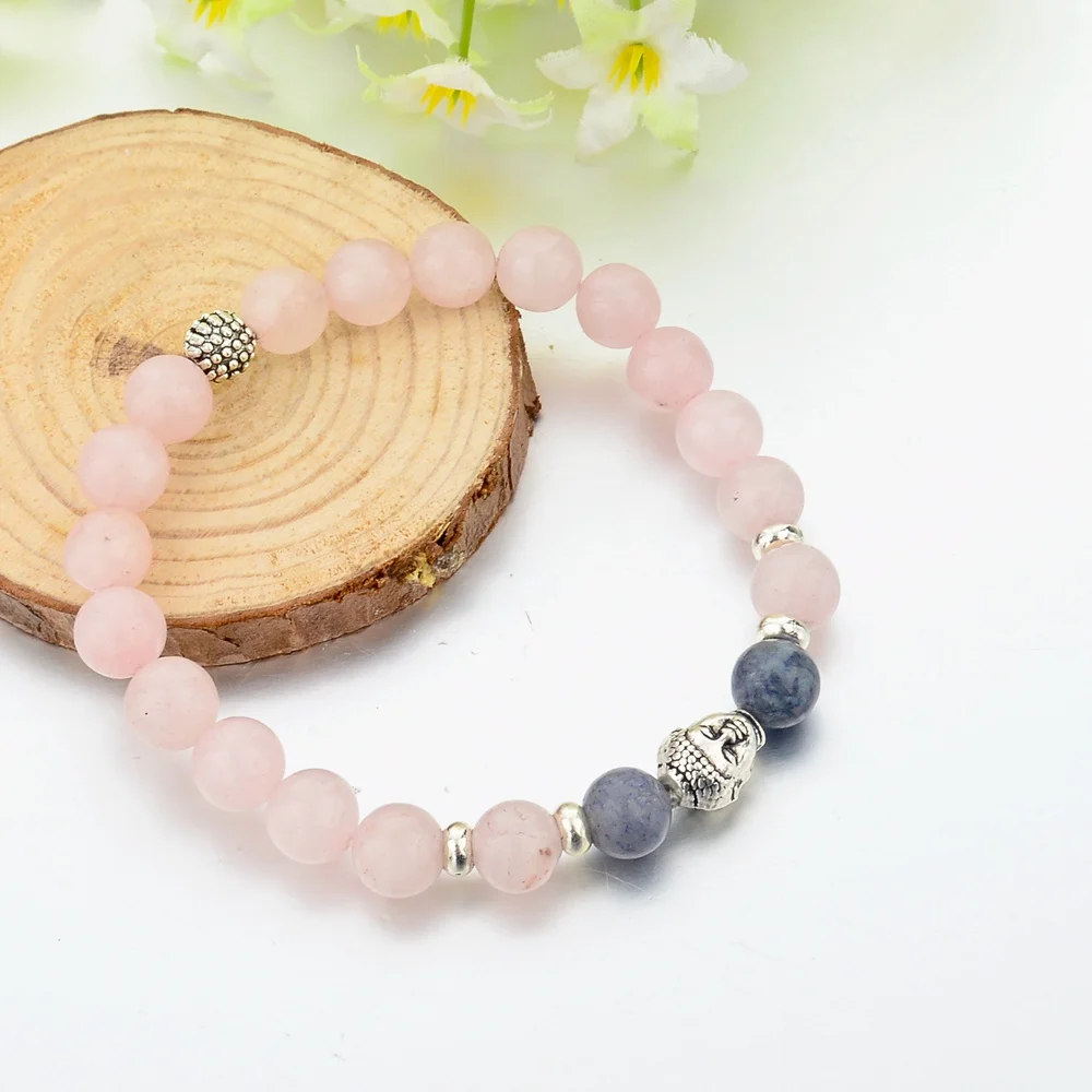 Аттракто Мода Будда йога розовый браслеты для женщин эластичный натуральный