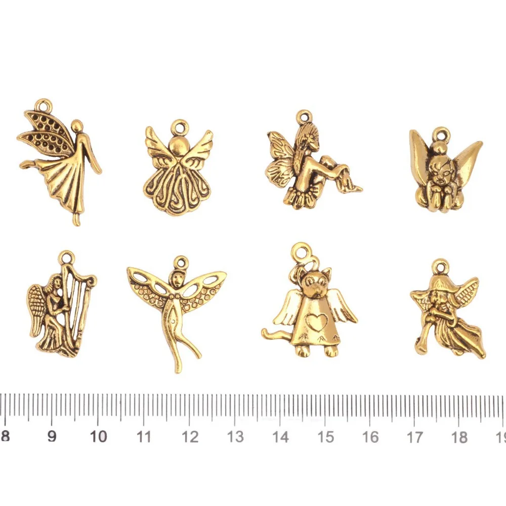 Минимальный. Заказ $ 10 ( заказ ) сплава цинка ангелы подвески 8 компл. тибетский silve /