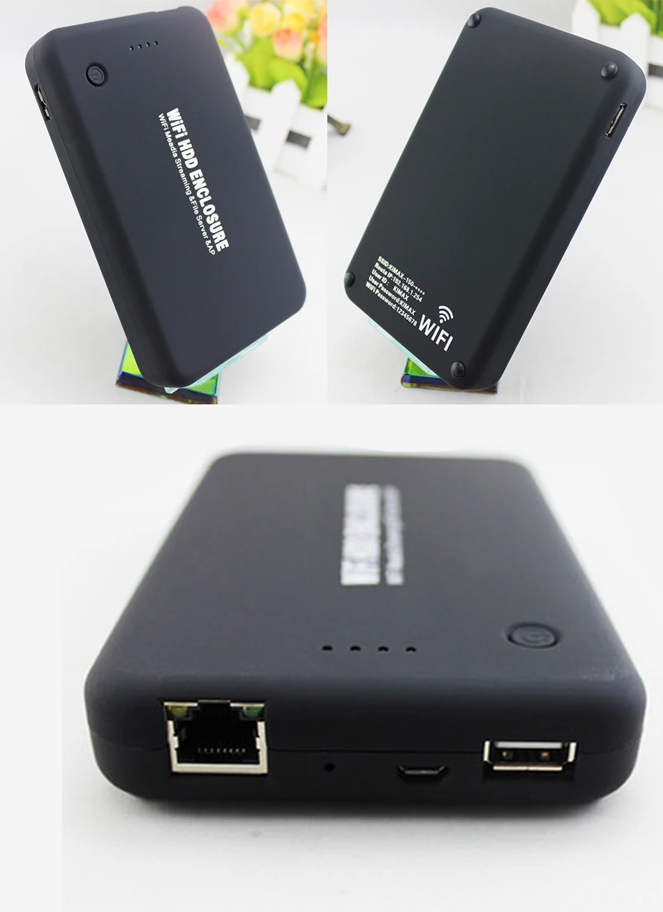 Wifi 2," HDD корпус жесткий диск Корпус Беспроводной ретранслятор wifi хранение USB3.0 беспроводной обмен Powerbank для IOS/Android