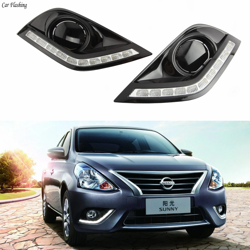 1 пара дневных ходовых огней дневного света с сигнальной лампой поворота для Nissan