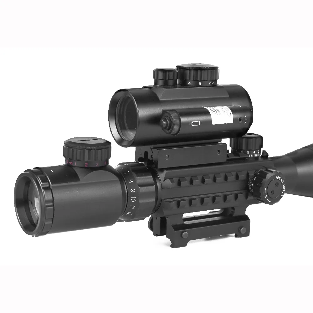 Охотничий прицел 4-12x50EG Tratical Riflescope с 1x40 Red Dot лазерный оптический прицел компактный 3 в 1 комбинированный снайперский Коллиматорный прицел
