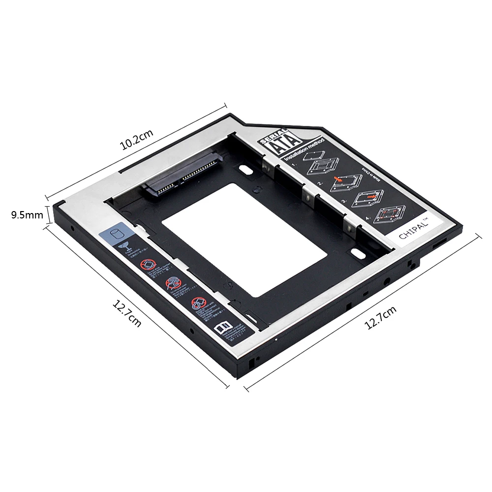 CHIPAL Универсальный 2nd HDD Caddy 9,5 мм SATA 3,0 для 2," SSD корпус жесткого диска корпус с светодиодный для ноутбука CD корпус для ноутбука DVD ROM optibay