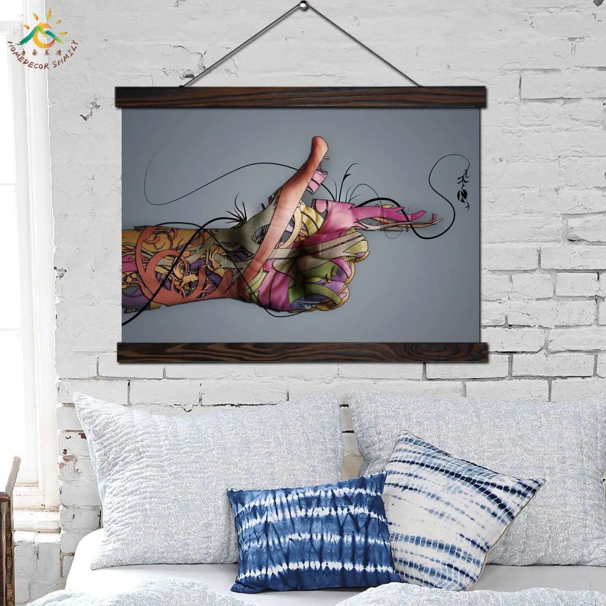 

Abstract Hand Art Wall Prints Modern Pop Art Frame Scroll Canvas Painting Poster Wall Pictures Home Decor for Bedroom