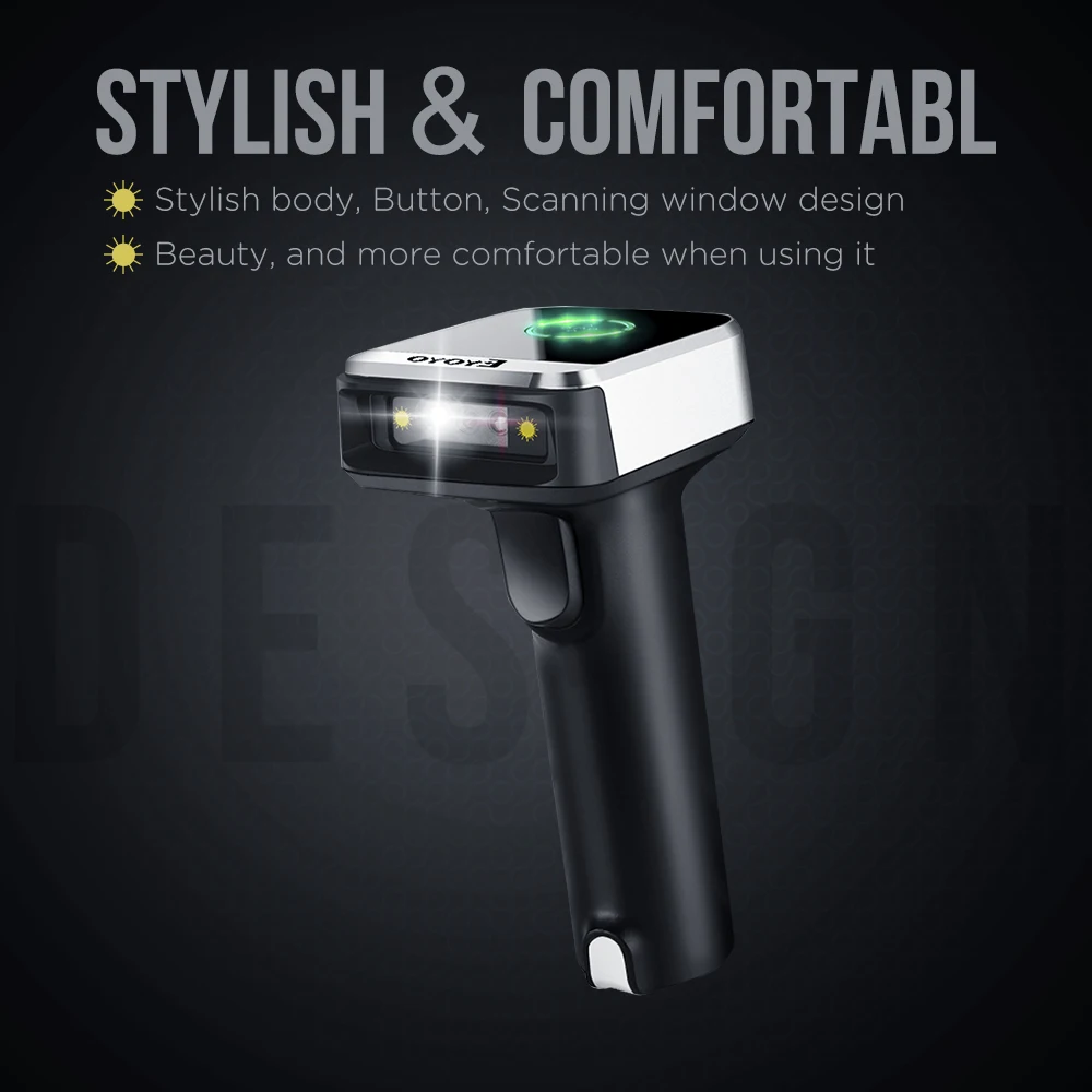 Eyoyo 2D QR беспроводной сканер штрих-кода BT 4,1 USB беспроводной считыватель штрих-кодов для PDF417 матрица данных UPC совместимый