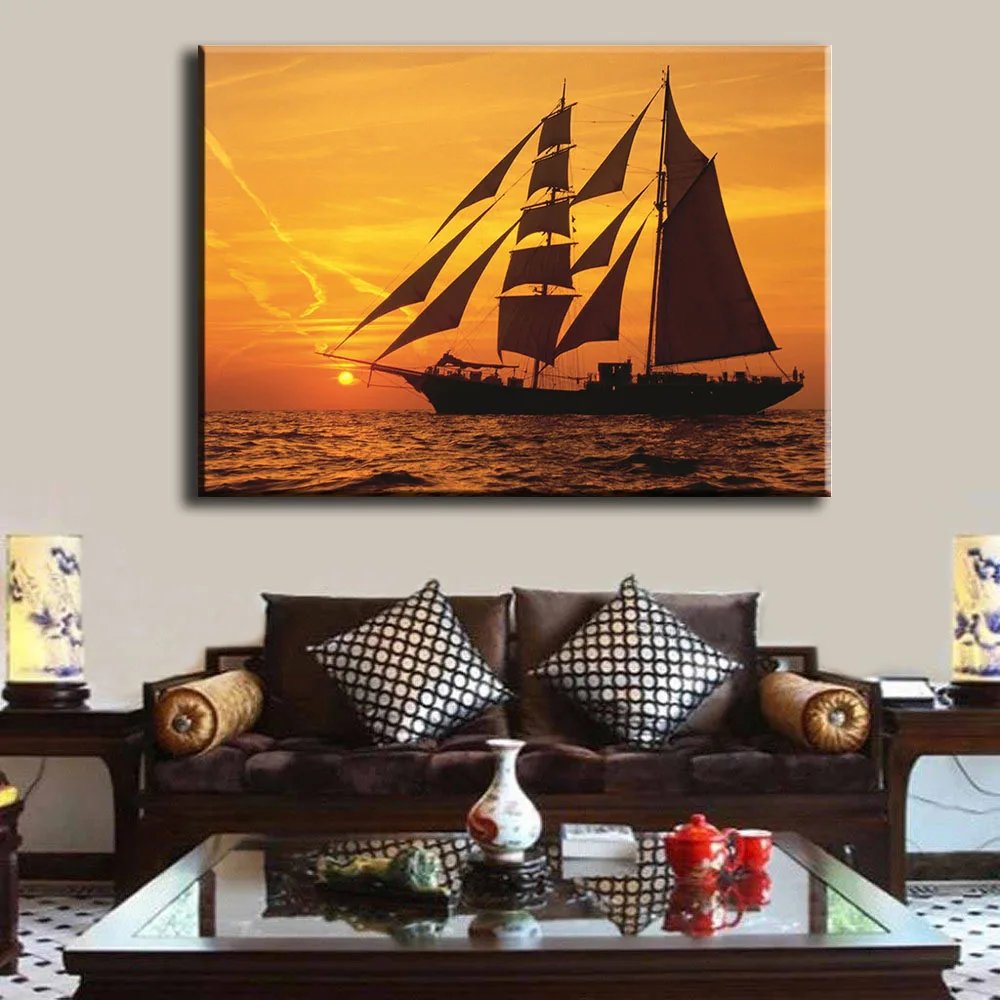 Needlework Full Square&ampRound Creative Diamond Embroidery Sunset Sail Boat 5D Diy Painting Cross Stitch Mosaic | Дом и сад