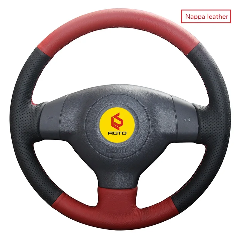 Оплетка на руль для Suzuki SX4 Alto старый Свифт кожаный чехол на руль - Название цвета: Red