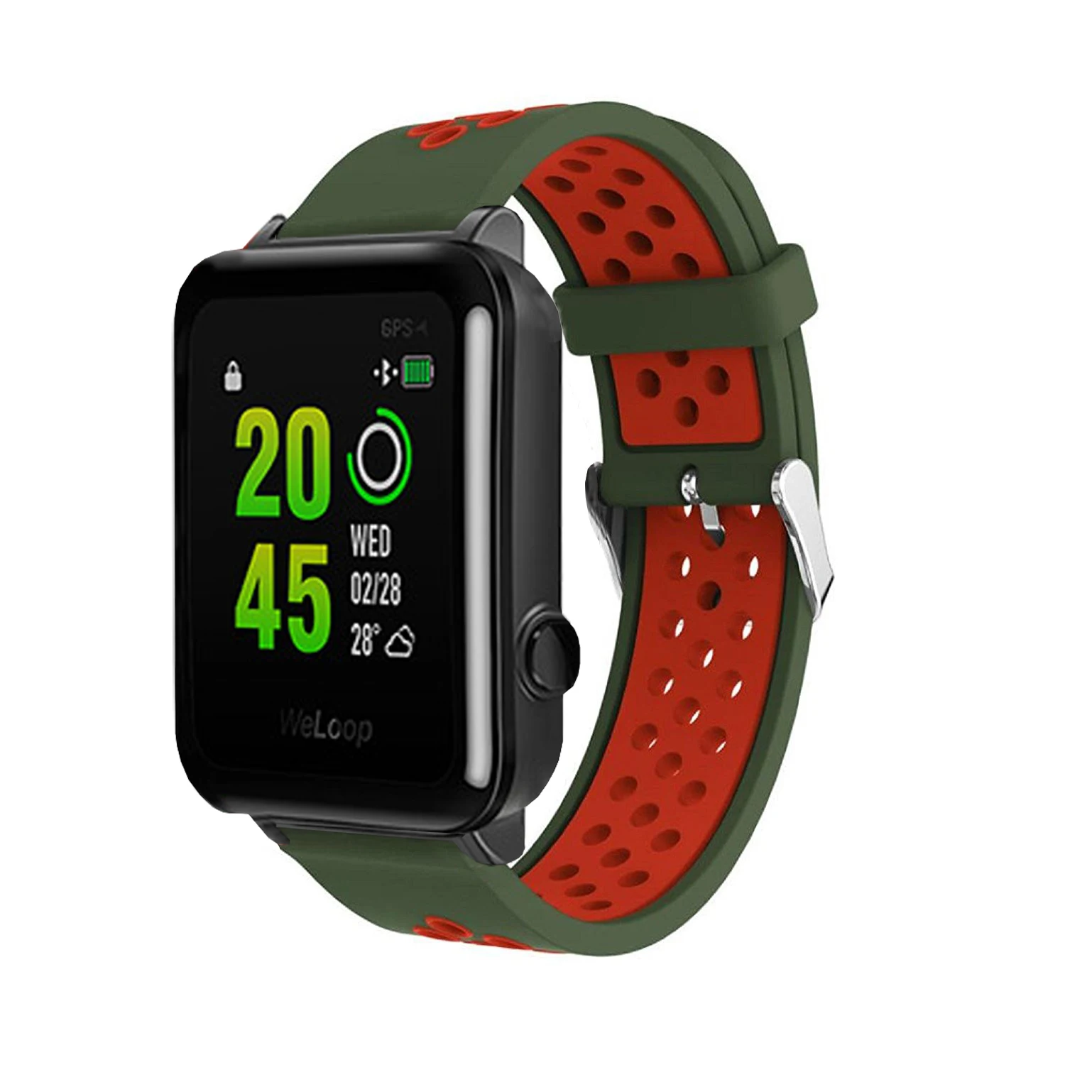 green red Спортивный силиконовый ремешок для Xiaomi Huami Amazfit Bip BIT PACE Lite, Молодежные умные часы с пряжкой, браслет 20 мм, сменный ремешок - Цвет: green red