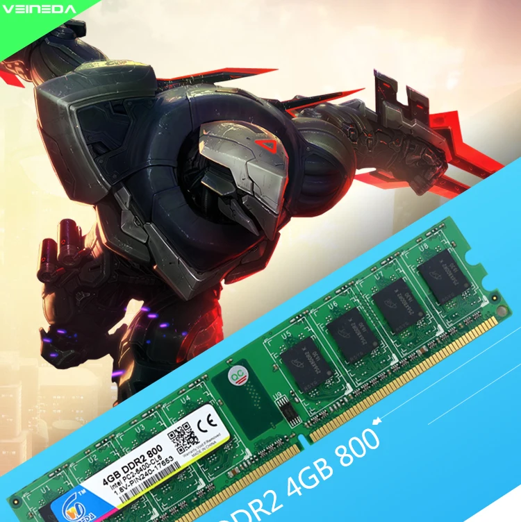 VEINEDA DDR2 4GB 800MHz PC2-6400 240Pin Память Dimm ddr2 4 Гб 667 PC5300 только для настольных компьютеров AMD оперативная память