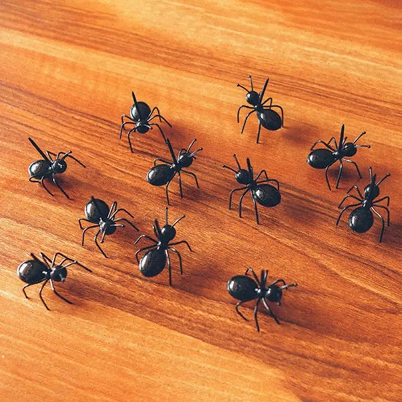 12 шт./компл. Милый Кухня Многоразовые Ant Плоды Вилкой Фрукты Из Пластика
