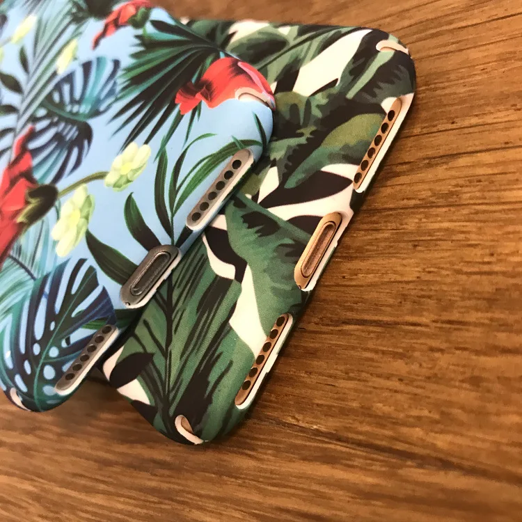 Роскошные Чехлы для IPhone 6 6S 7 8 Plus с цветочным принтом в виде банановых листьев