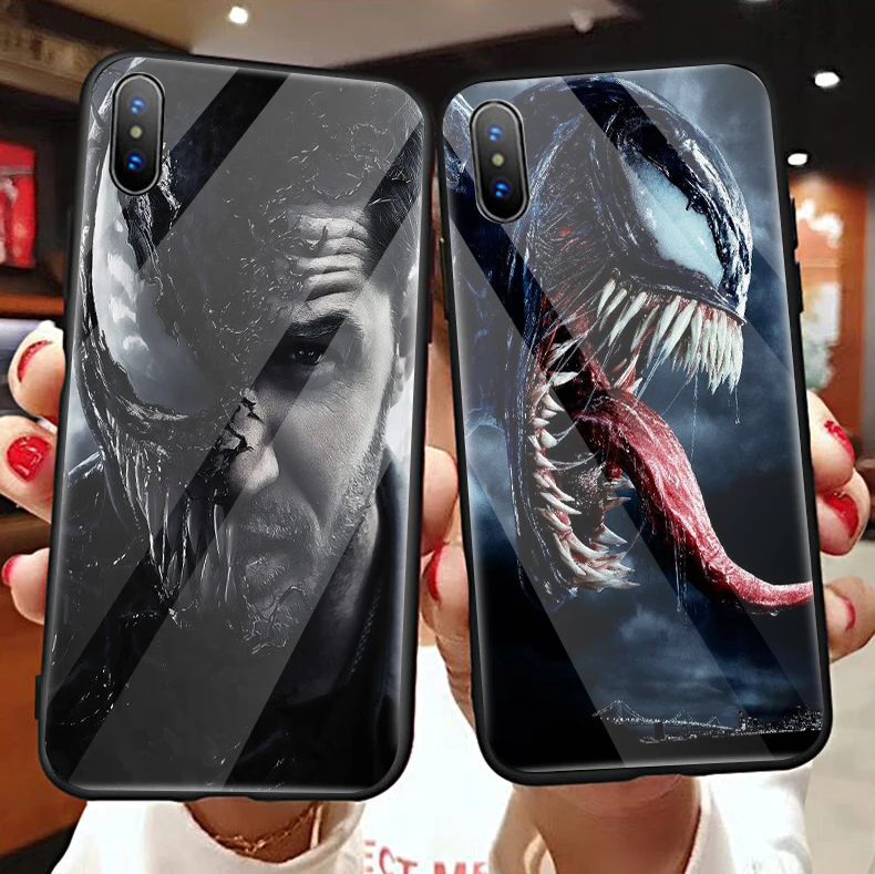 Venom фильм Дизайн плакат 2018 силиконовый закаленное стекло чехол для телефона iPhone 6